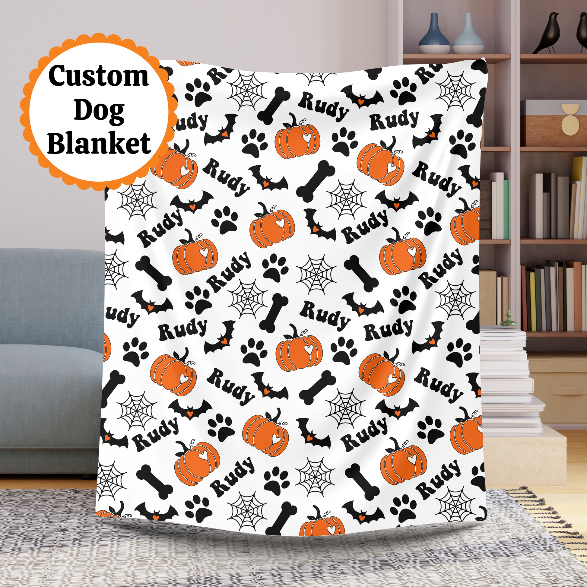 Personalized Halloween Dog blanket