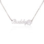 Custom name necklace with paw print