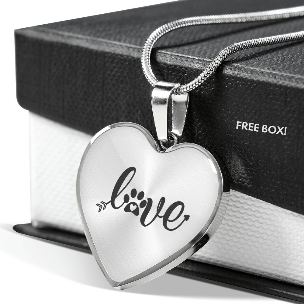 "Love" Heart Pendant Necklace with personalized message