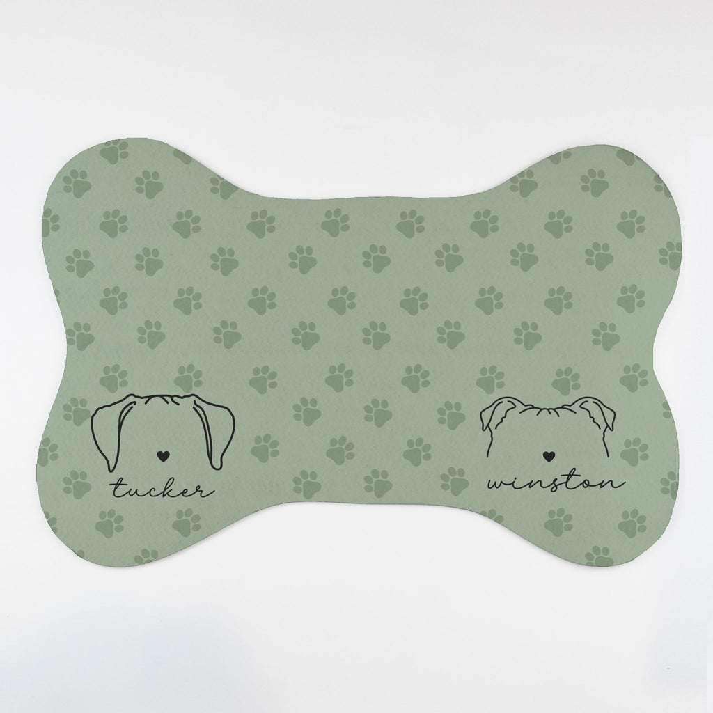 Bone shaped Custom Dog ears Placemat