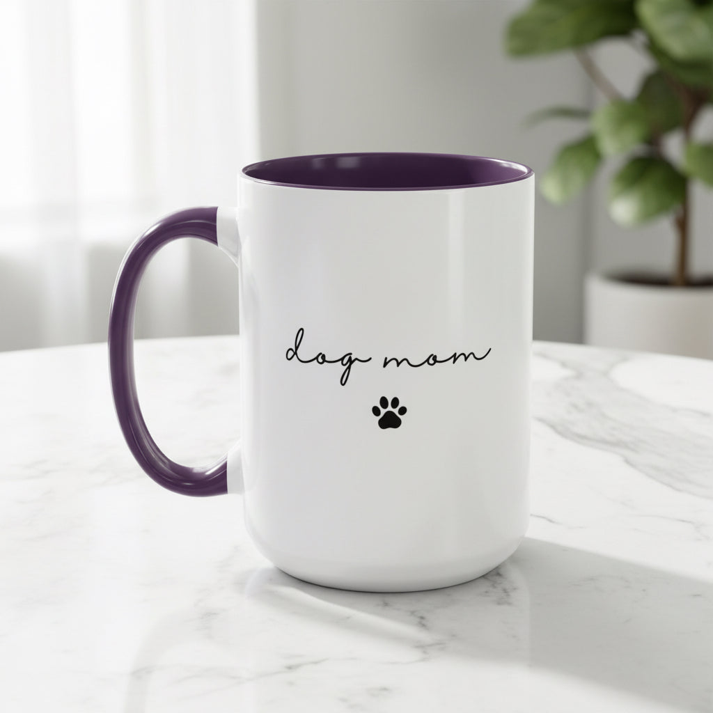 Personalized Dog Ear with Name Coffee Mug – Custom Dog mom Accent Mug (11/15 oz)