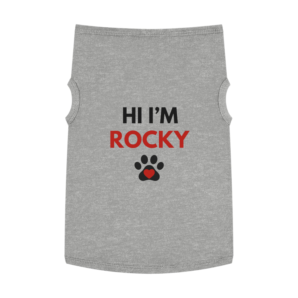 Personalized Pet Tank Top - "Hi I'm Rocky" for Dogs - Cute & Comfy Dog Apparel