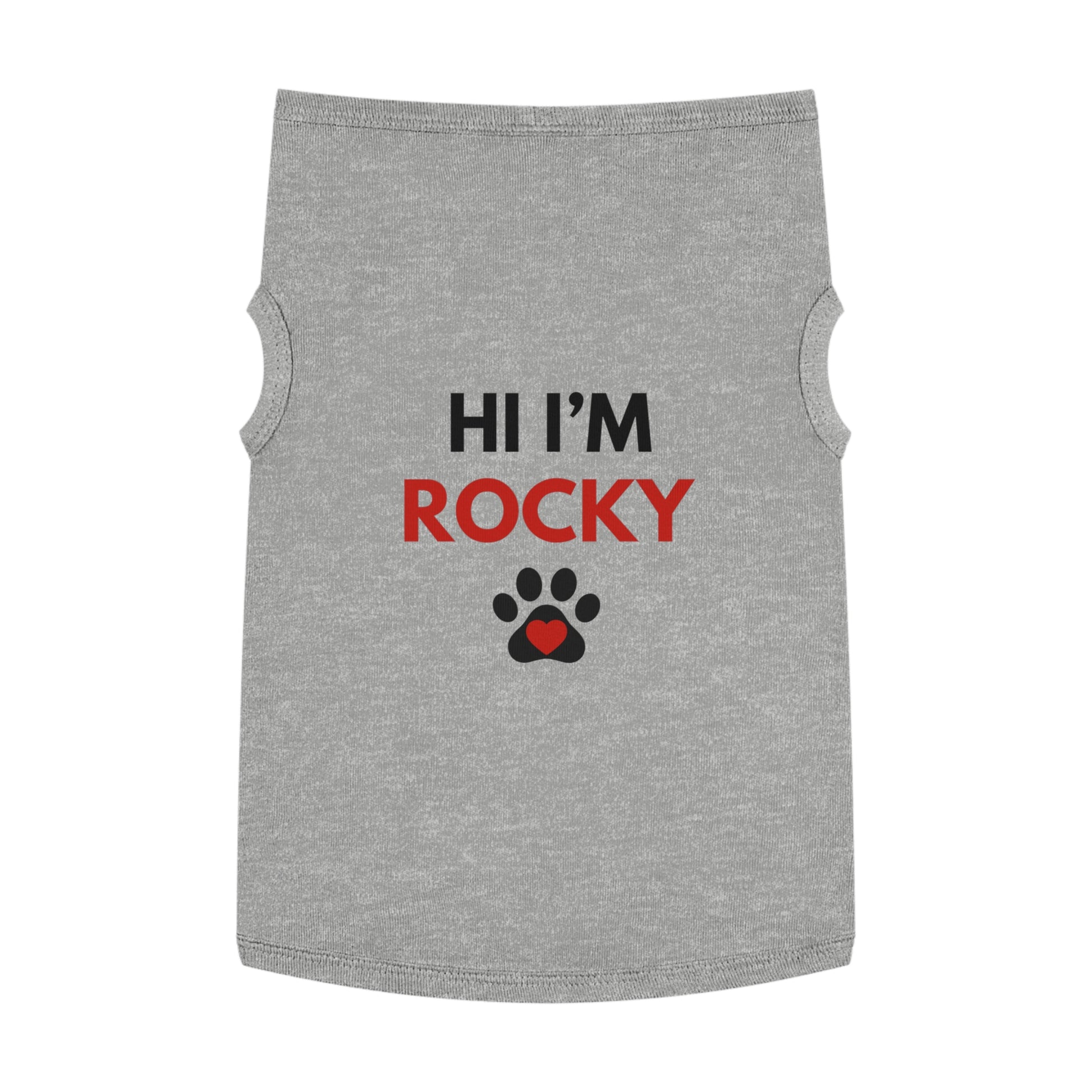 Personalized Pet Tank Top - "Hi I'm Rocky" for Dogs - Cute & Comfy Dog Apparel