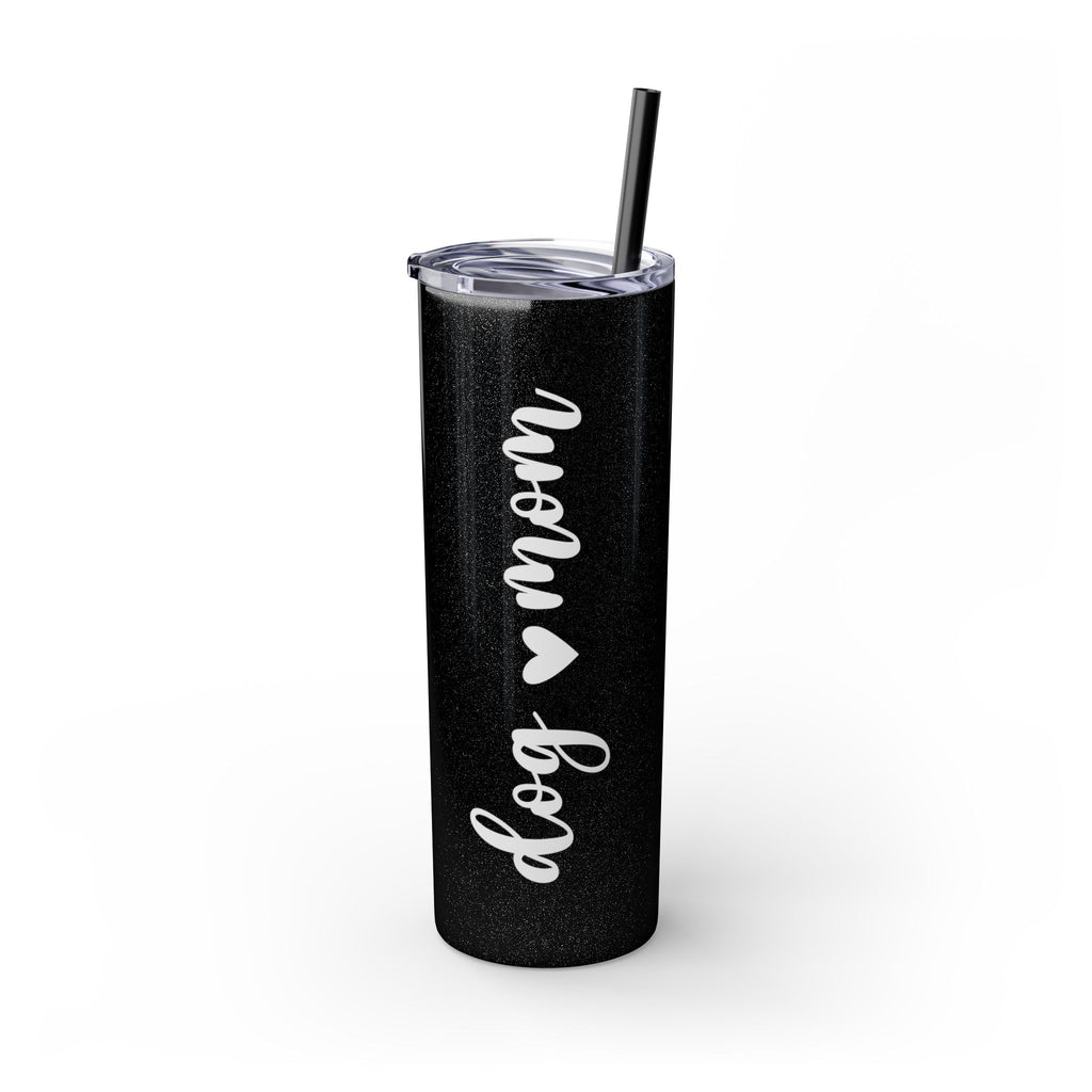 Dog Mom Skinny Tumbler with Straw, 20oz Water Bottle, Gift for Dog Lovers, Personalized Drinkware, Cute Dog Owner Gift, Travel Mug
