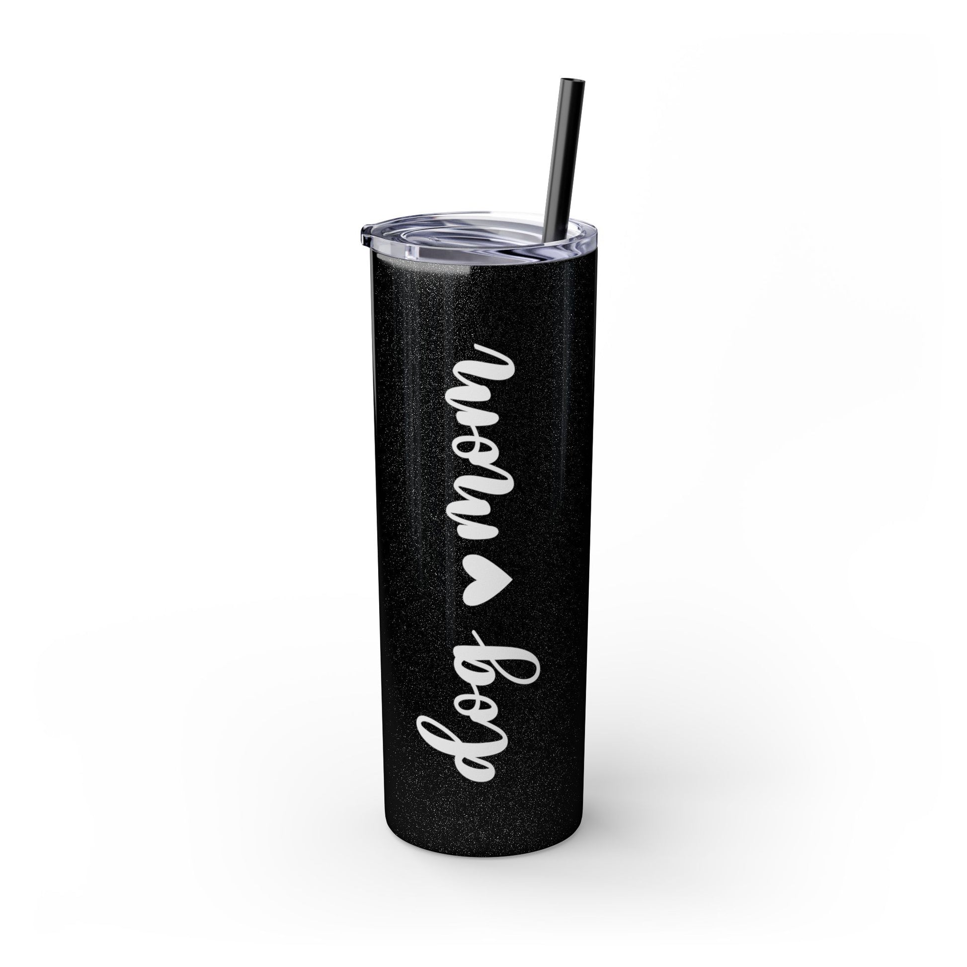 Dog Mom Skinny Tumbler with Straw, 20oz Water Bottle, Gift for Dog Lovers, Personalized Drinkware, Cute Dog Owner Gift, Travel Mug