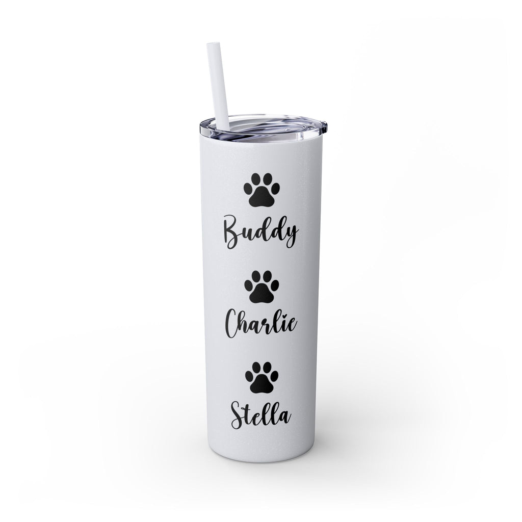 Dog Mom Skinny Tumbler with Straw, 20oz Water Bottle, Gift for Dog Lovers, Personalized Drinkware, Cute Dog Owner Gift, Travel Mug