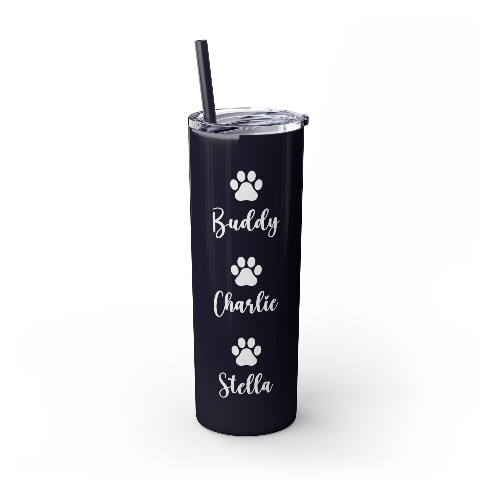 Dog Mom Skinny Tumbler with Straw, 20oz Water Bottle, Gift for Dog Lovers, Personalized Drinkware, Cute Dog Owner Gift, Travel Mug