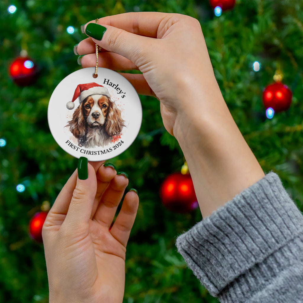 Custom Dog's First christmas ornament