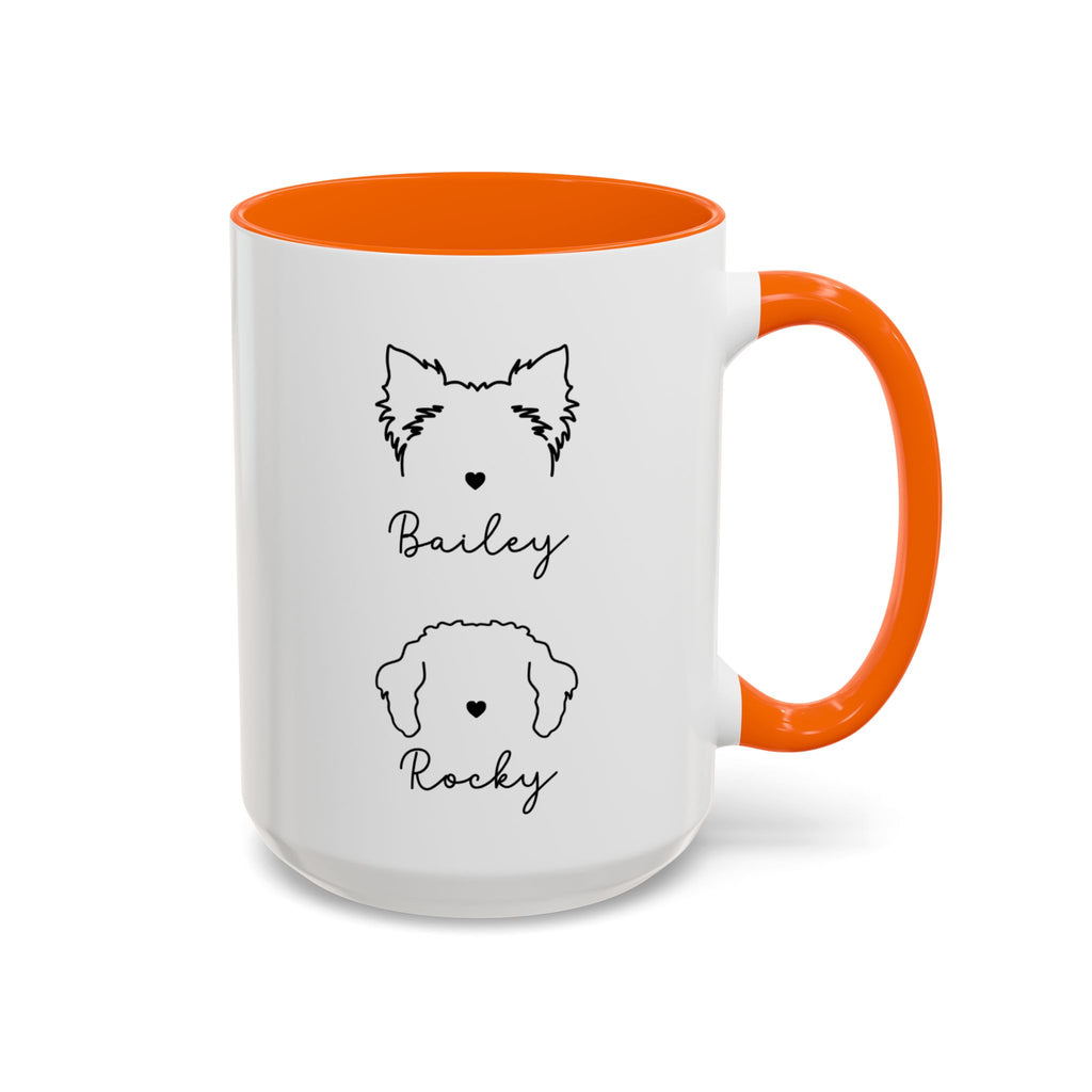 Personalized Dog Ear with Name Coffee Mug – Custom Dog mom Accent Mug (11/15 oz)