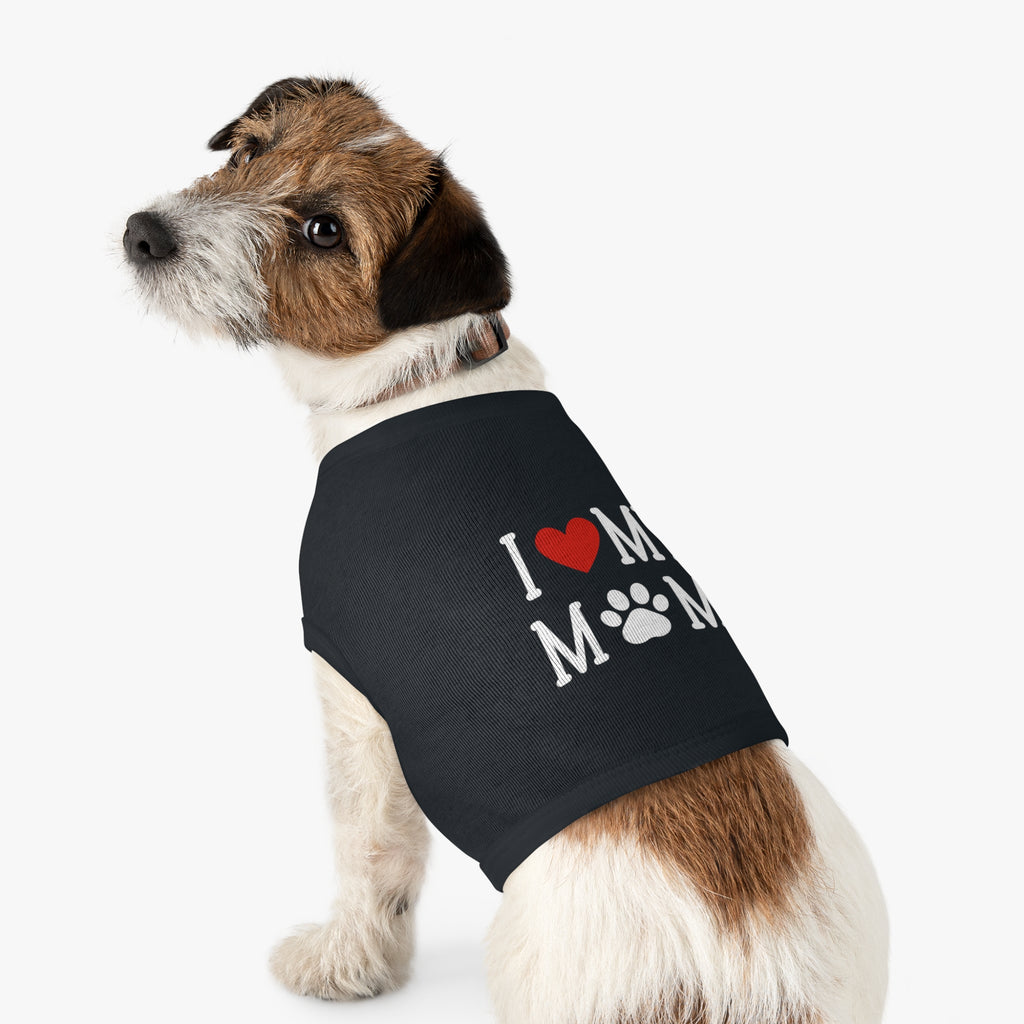 Black I love my Mom Pet Tank Top | Shirt for dog