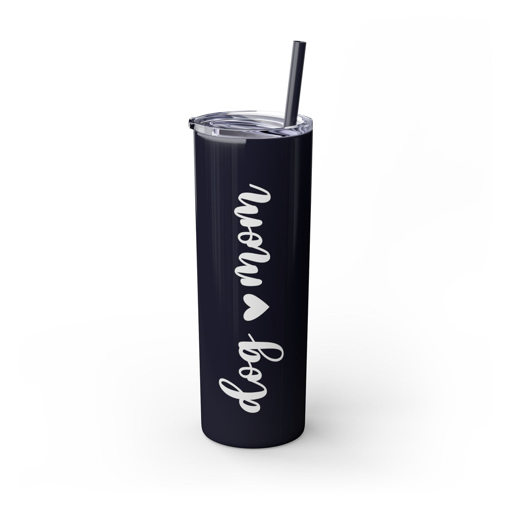 Dog Mom Skinny Tumbler with Straw, 20oz Water Bottle, Gift for Dog Lovers, Personalized Drinkware, Cute Dog Owner Gift, Travel Mug