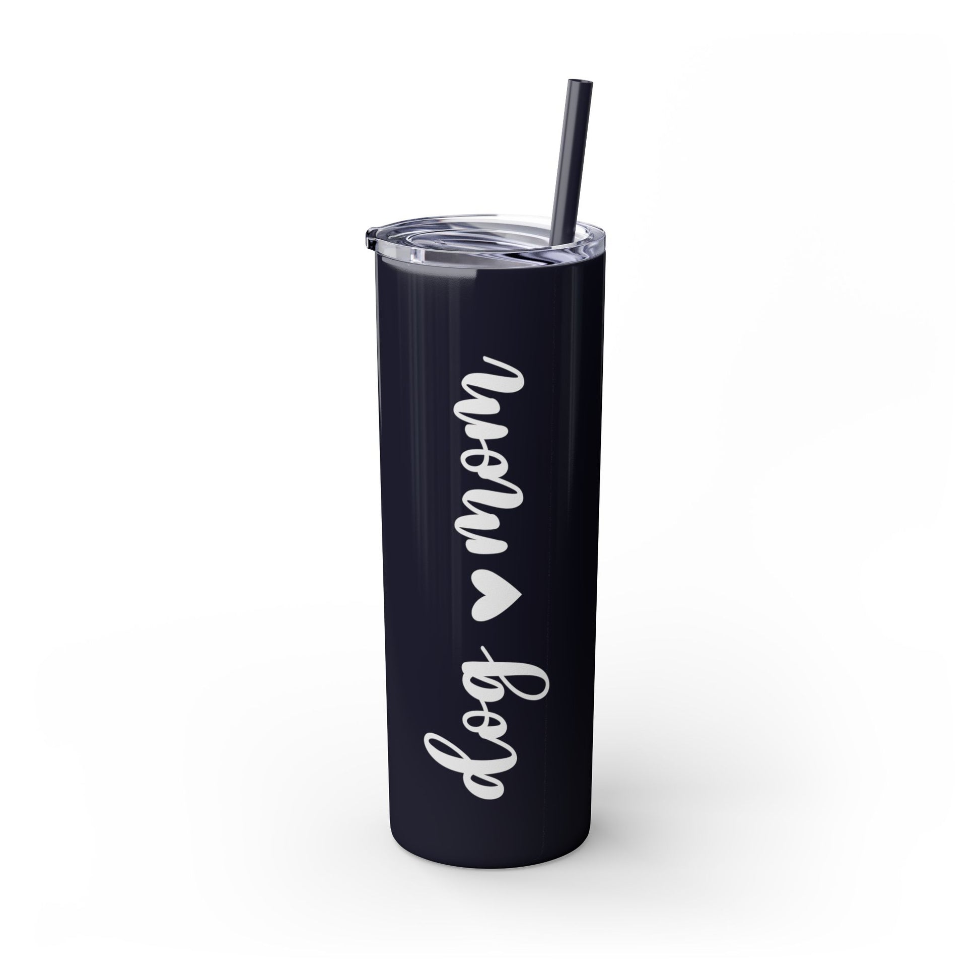 Dog Mom Skinny Tumbler with Straw, 20oz Water Bottle, Gift for Dog Lovers, Personalized Drinkware, Cute Dog Owner Gift, Travel Mug