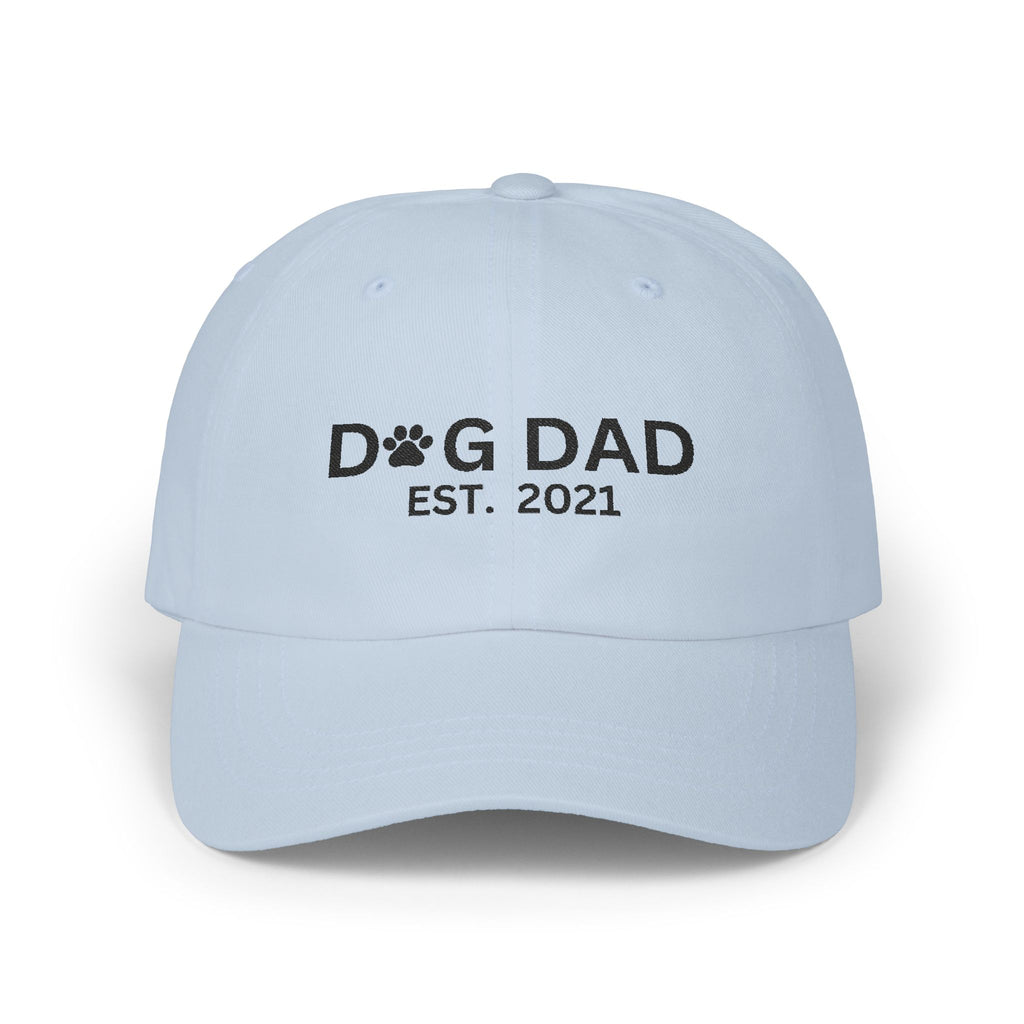 Dog Dad Embroidered Classic Cap - White Adjustable Hat for Pet Lovers
