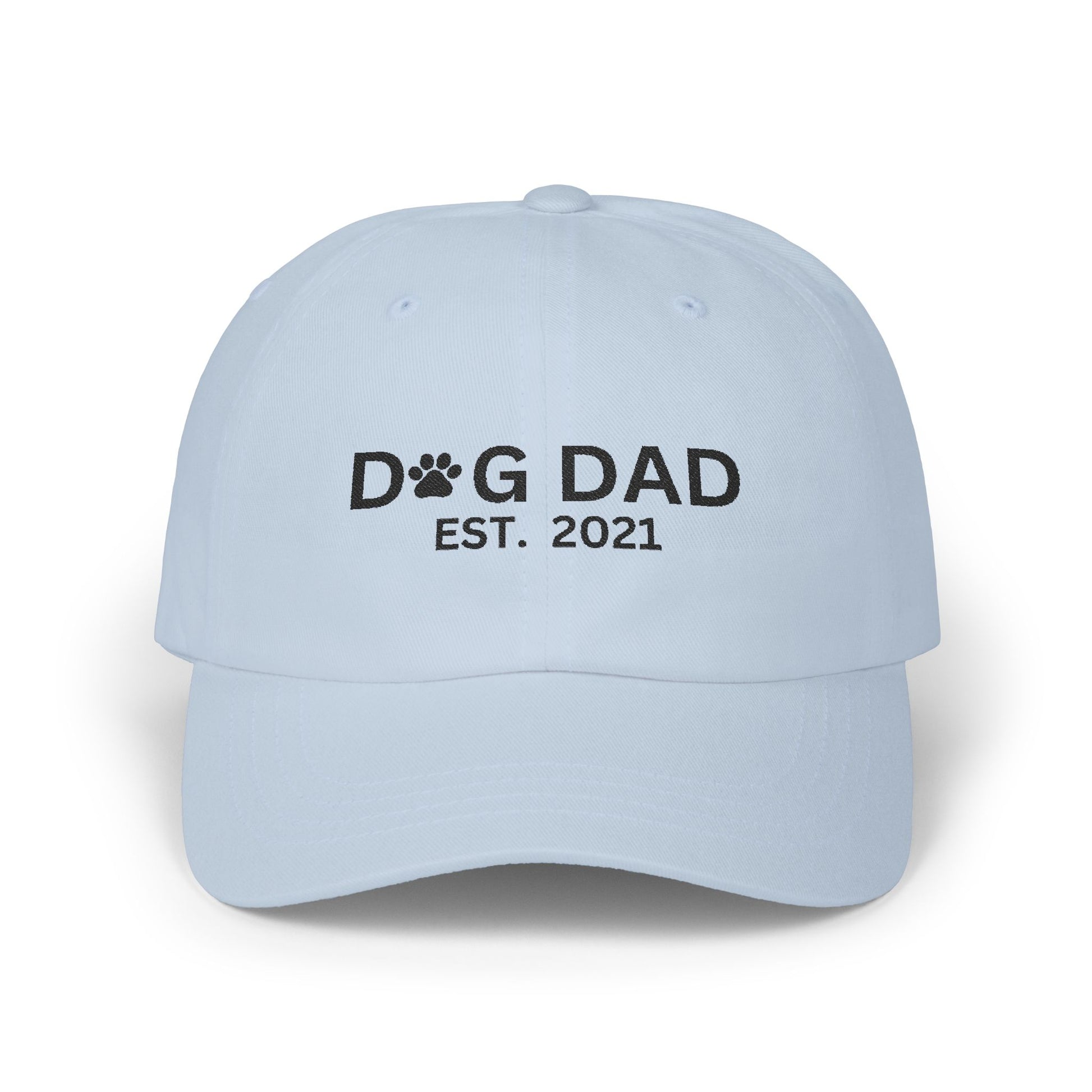Dog Dad Embroidered Classic Cap - White Adjustable Hat for Pet Lovers