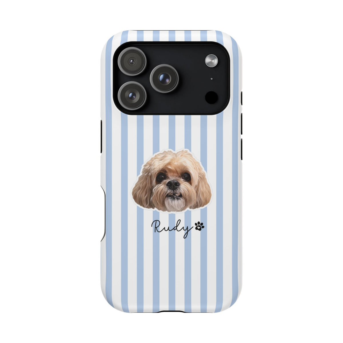 Personalized Dog Photo Phone Case — Custom Pet Name Magnetic Impact-Resistant Case