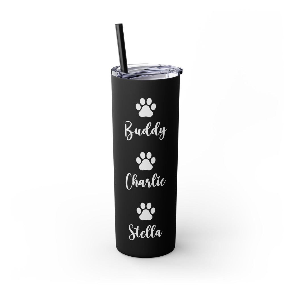 Dog Mom Skinny Tumbler with Straw, 20oz Water Bottle, Gift for Dog Lovers, Personalized Drinkware, Cute Dog Owner Gift, Travel Mug