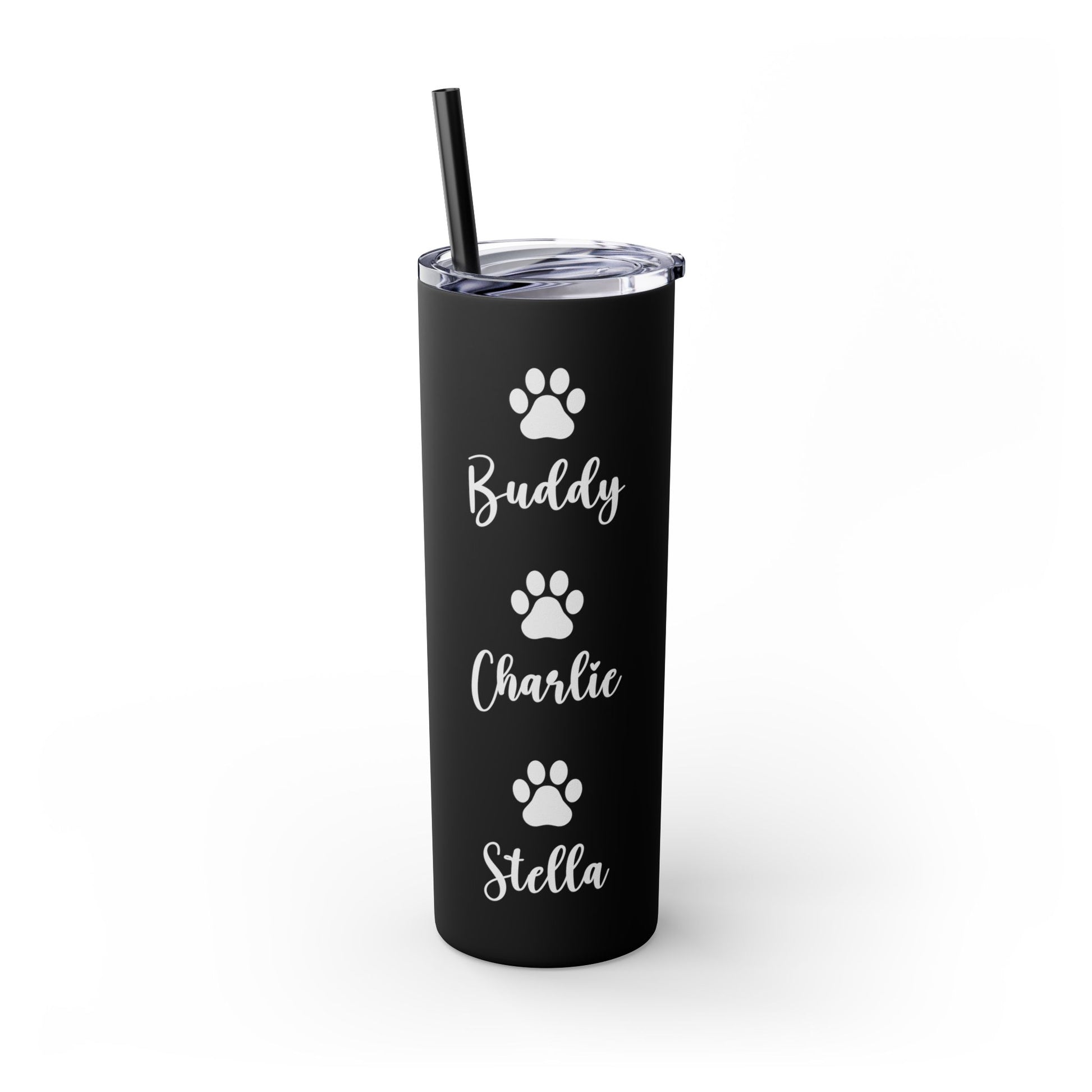 Dog Mom Skinny Tumbler with Straw, 20oz Water Bottle, Gift for Dog Lovers, Personalized Drinkware, Cute Dog Owner Gift, Travel Mug