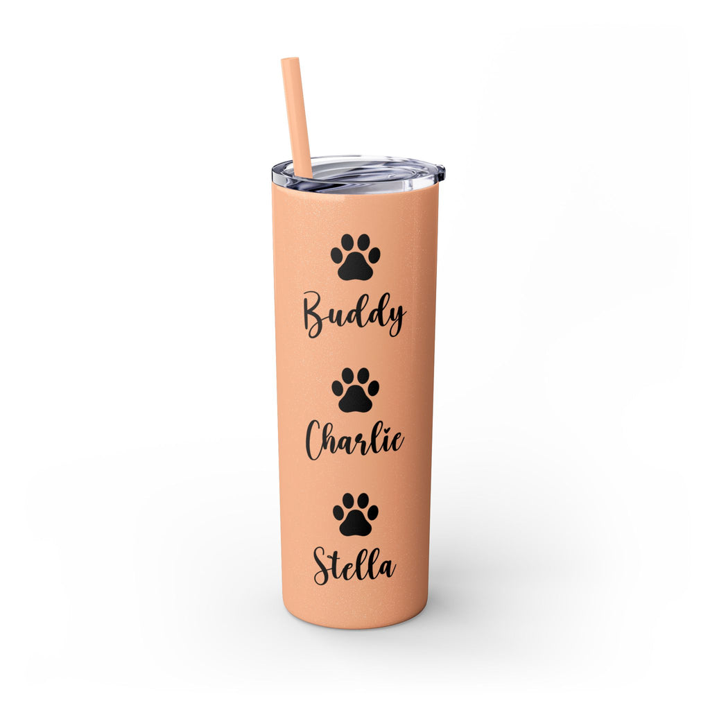 Dog Mom Skinny Tumbler with Straw, 20oz Water Bottle, Gift for Dog Lovers, Personalized Drinkware, Cute Dog Owner Gift, Travel Mug