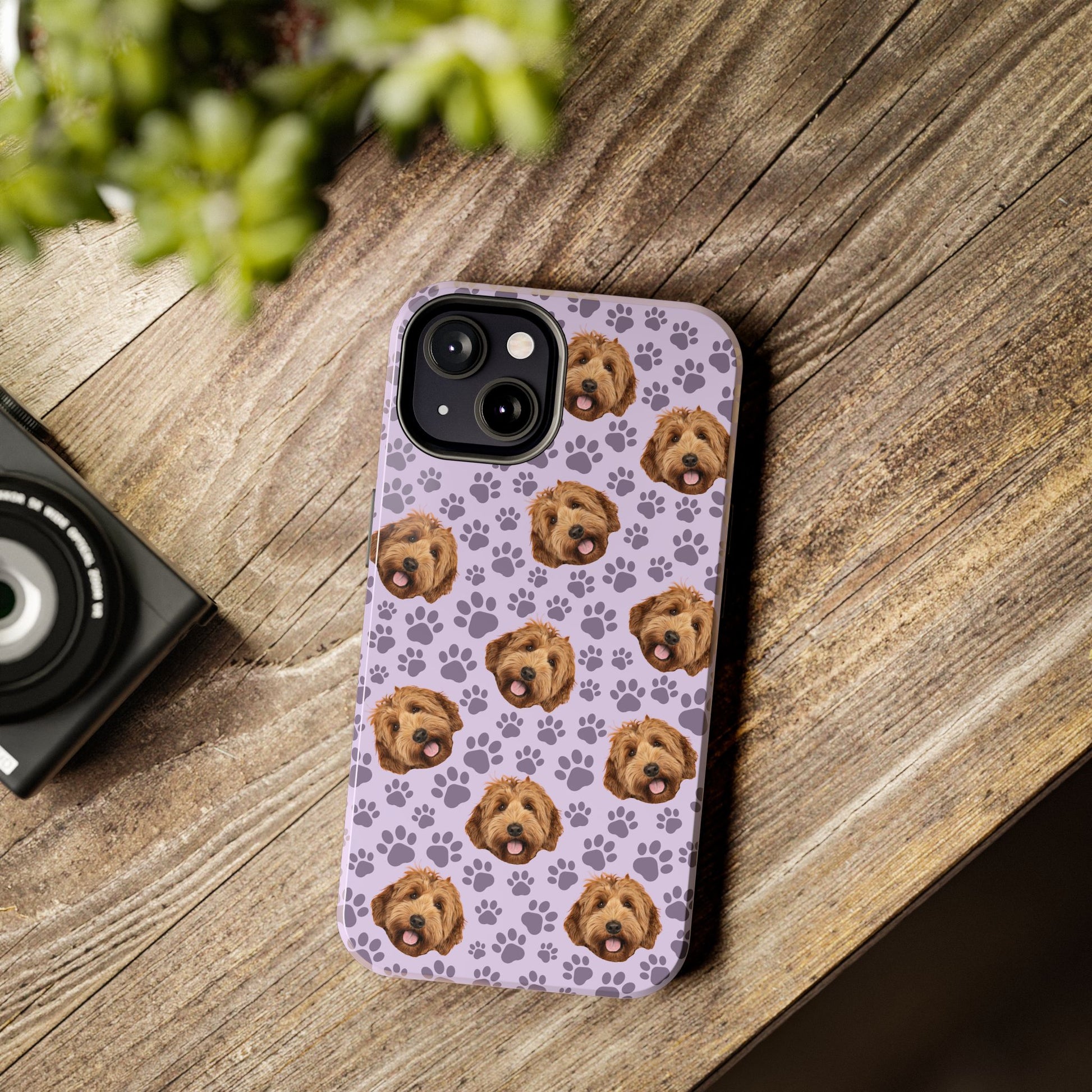 Durable Dog Lover Phone Case - Cute Pup & Paw Print Design