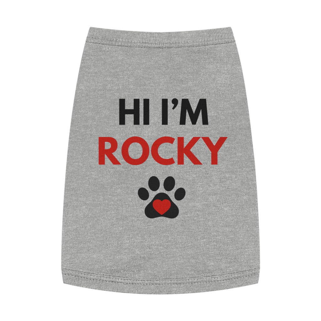 Personalized Pet Tank Top - "Hi I'm Rocky" for Dogs - Cute & Comfy Dog Apparel