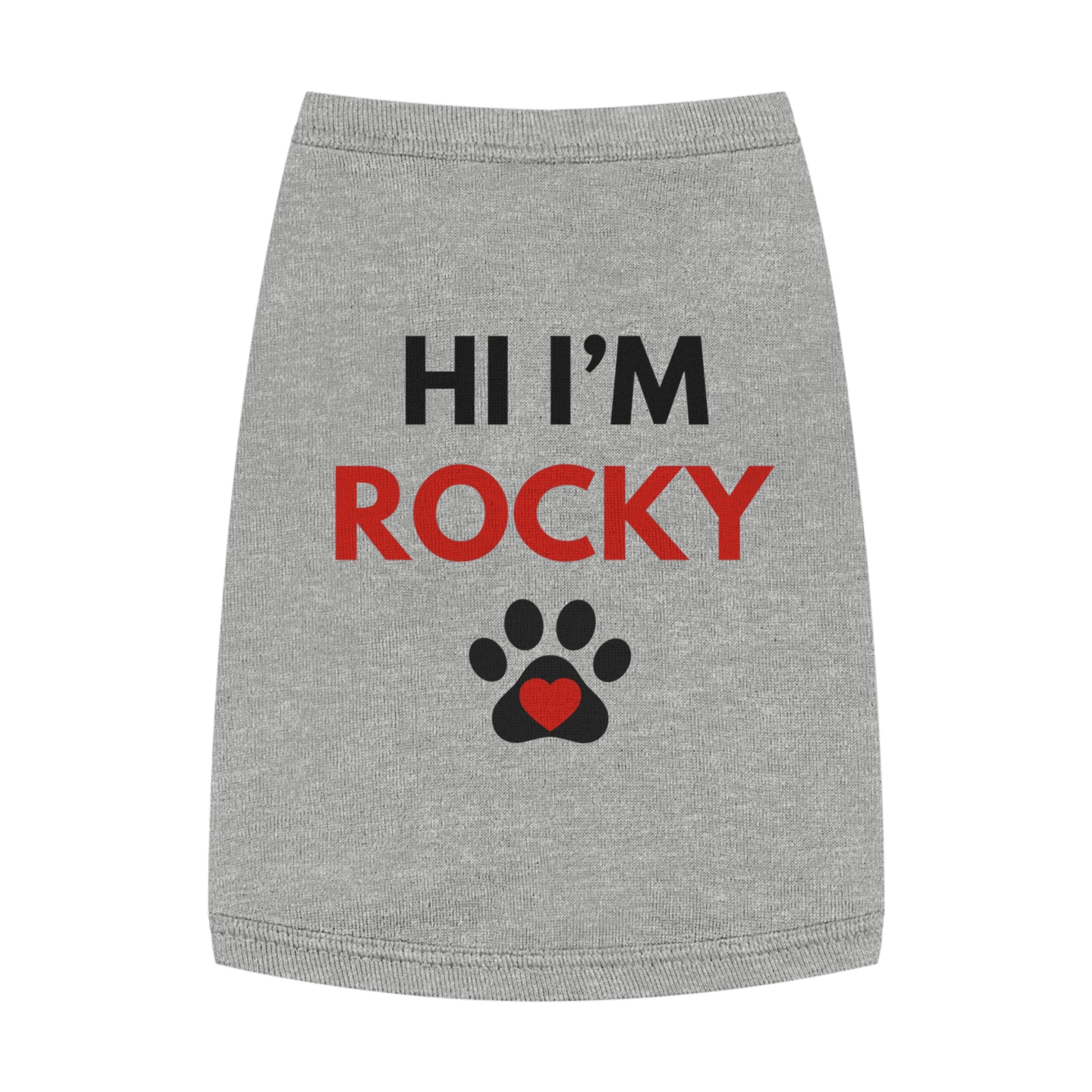 Personalized Pet Tank Top - "Hi I'm Rocky" for Dogs - Cute & Comfy Dog Apparel