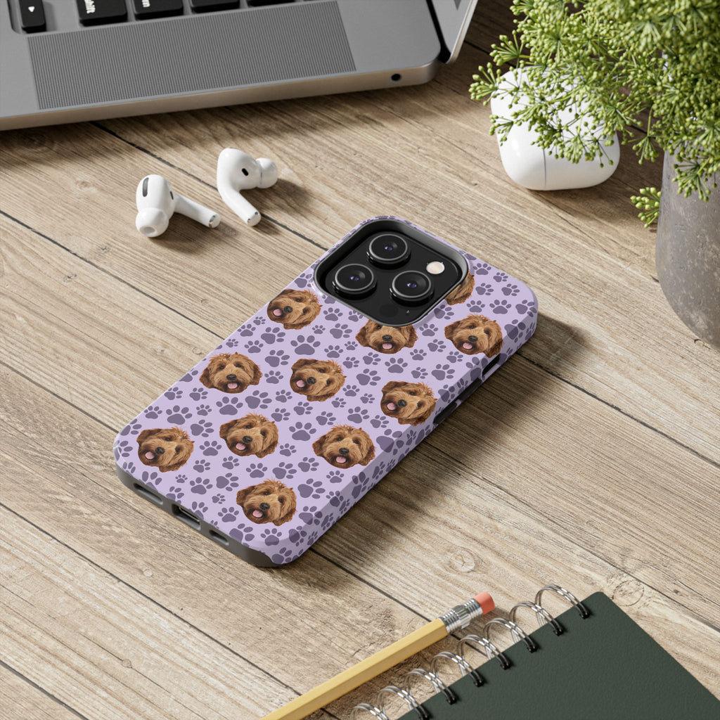 Durable Dog Lover Phone Case - Cute Pup & Paw Print Design