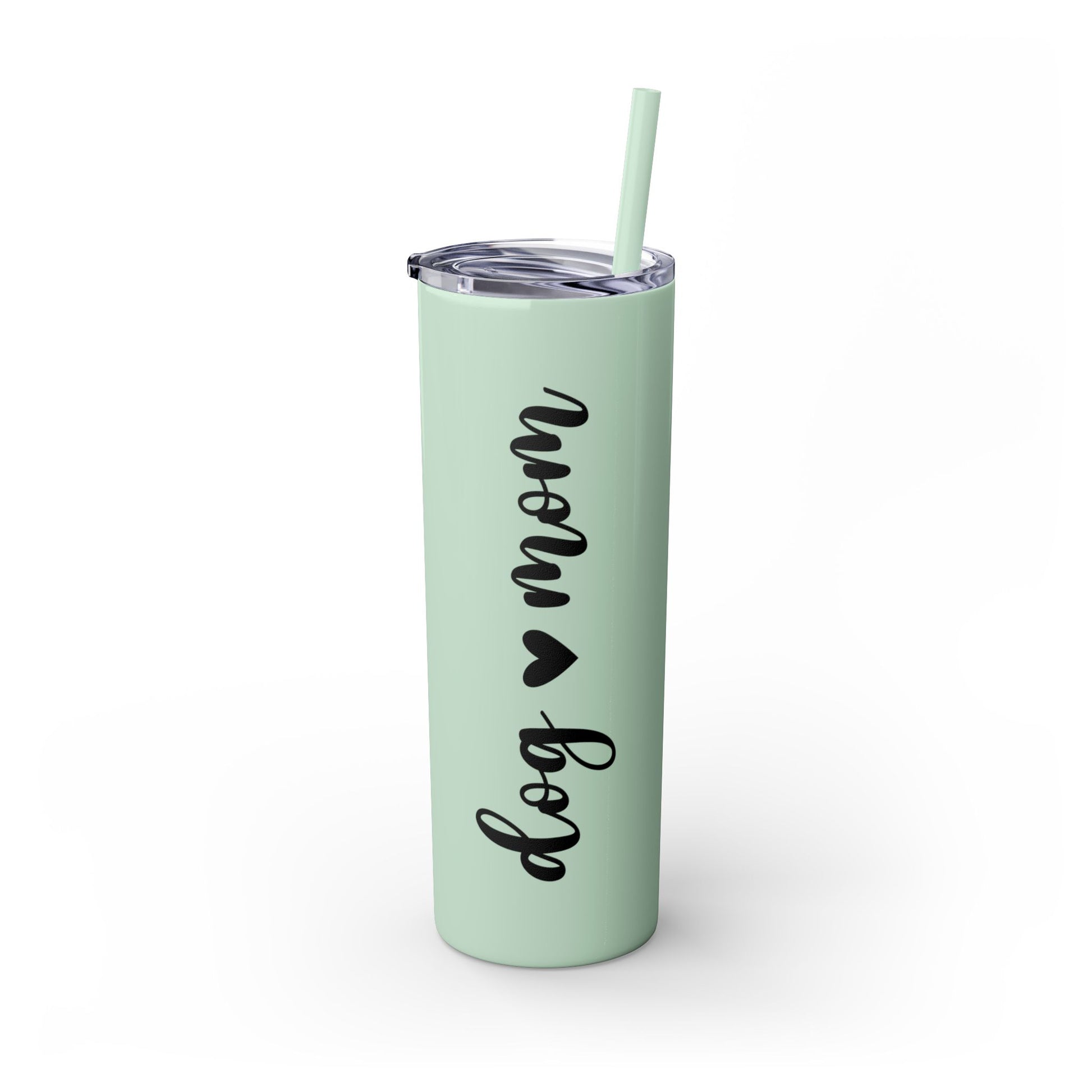 Dog Mom Skinny Tumbler with Straw, 20oz Water Bottle, Gift for Dog Lovers, Personalized Drinkware, Cute Dog Owner Gift, Travel Mug