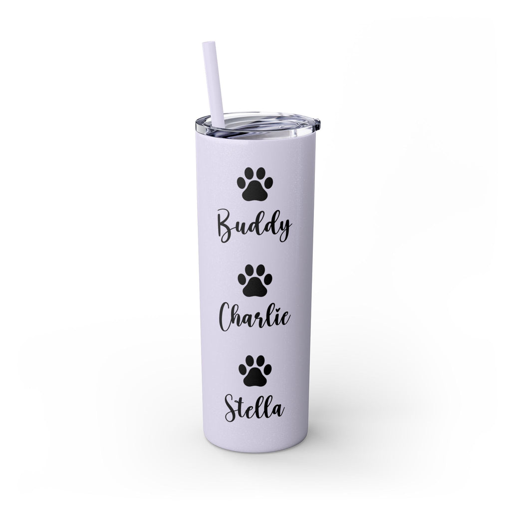 Dog Mom Skinny Tumbler with Straw, 20oz Water Bottle, Gift for Dog Lovers, Personalized Drinkware, Cute Dog Owner Gift, Travel Mug