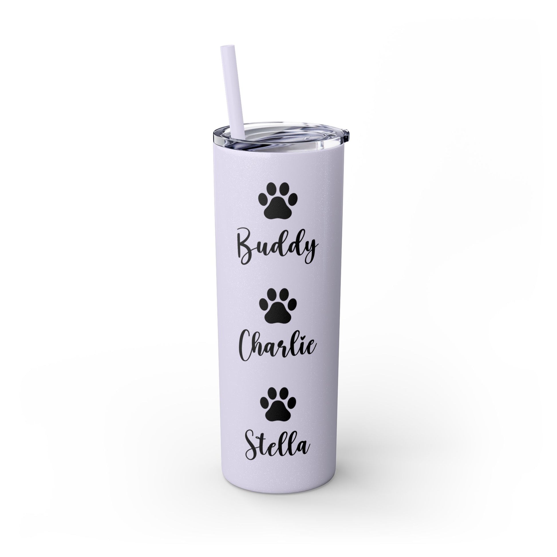 Dog Mom Skinny Tumbler with Straw, 20oz Water Bottle, Gift for Dog Lovers, Personalized Drinkware, Cute Dog Owner Gift, Travel Mug