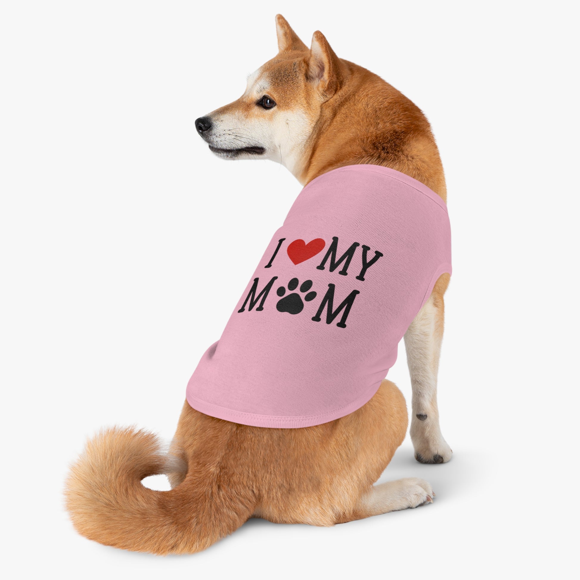 I Love My Mom Pet Tank Top - Cute Dog Apparel for Mother's Day