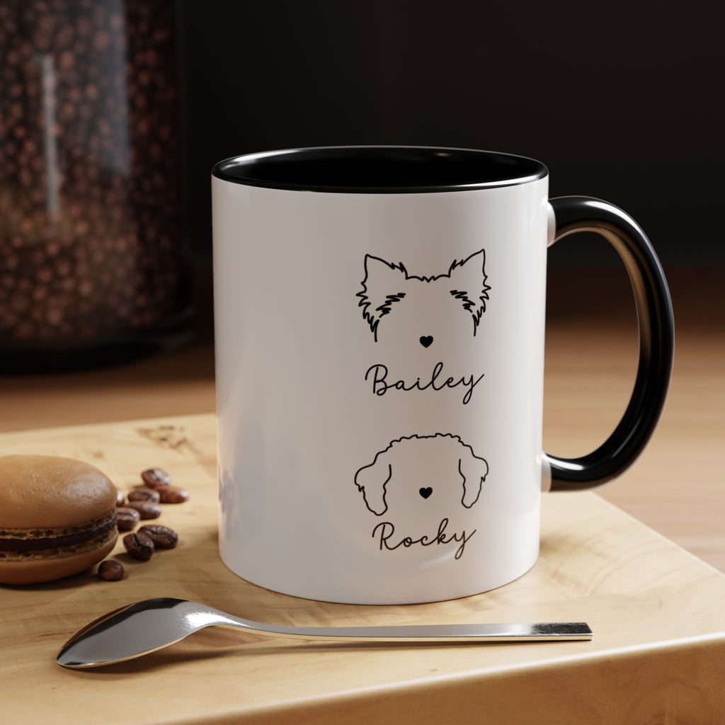 Personalized Dog Ear with Name Coffee Mug – Custom Dog mom Accent Mug (11/15 oz)