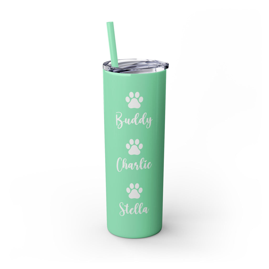 Dog Mom Skinny Tumbler with Straw, 20oz Water Bottle, Gift for Dog Lovers, Personalized Drinkware, Cute Dog Owner Gift, Travel Mug