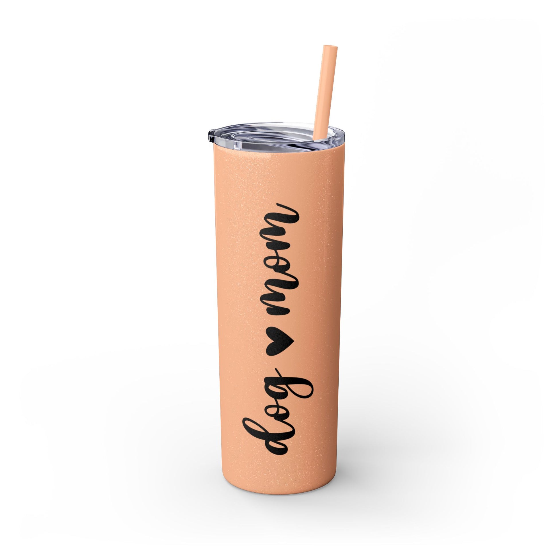 Dog Mom Skinny Tumbler with Straw, 20oz Water Bottle, Gift for Dog Lovers, Personalized Drinkware, Cute Dog Owner Gift, Travel Mug