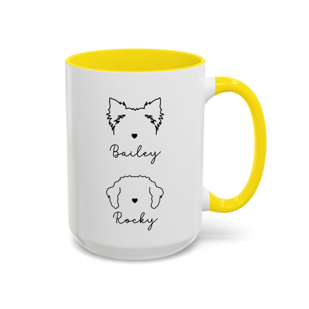 Personalized Dog Ear with Name Coffee Mug – Custom Dog mom Accent Mug (11/15 oz)