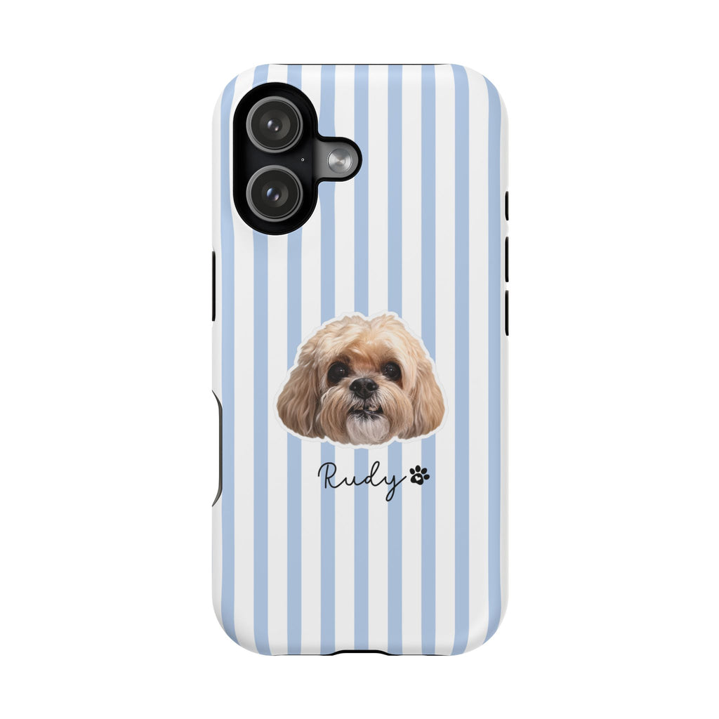 Personalized Dog Photo Phone Case — Custom Pet Name Magnetic Impact-Resistant Case