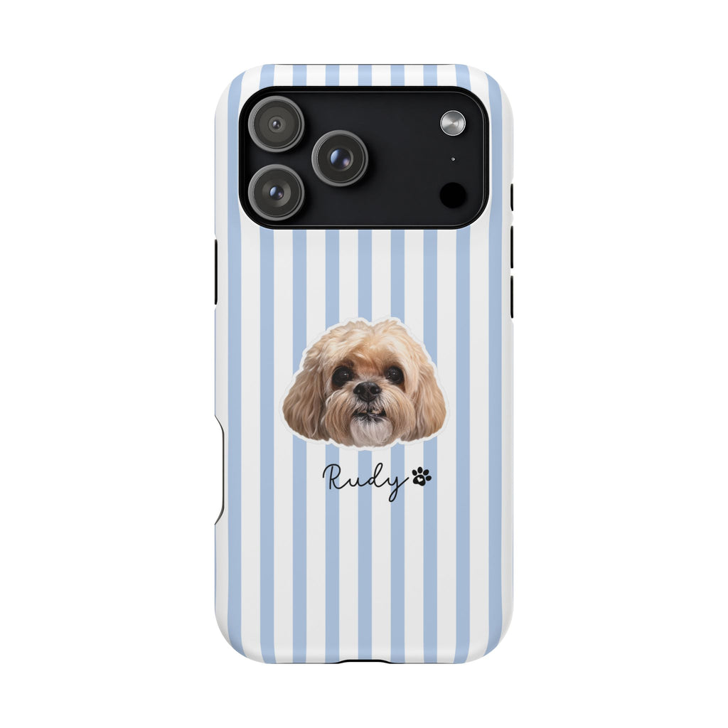 Personalized Dog Photo Phone Case — Custom Pet Name Magnetic Impact-Resistant Case