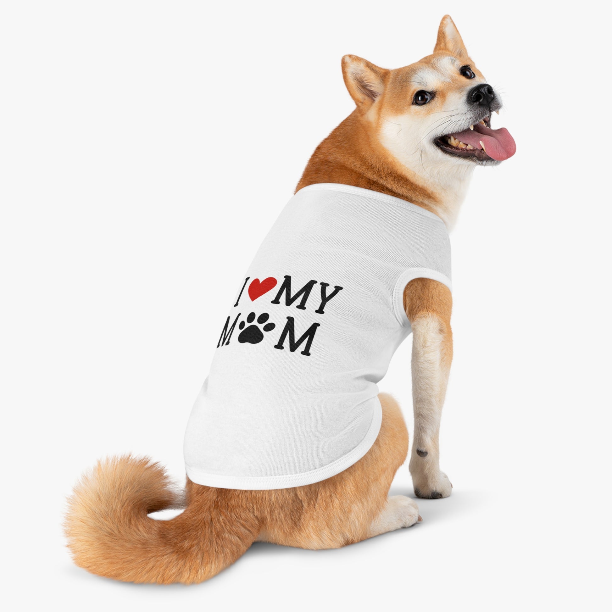I Love My Mom Pet Tank Top - Cute Dog Apparel for Mother's Day