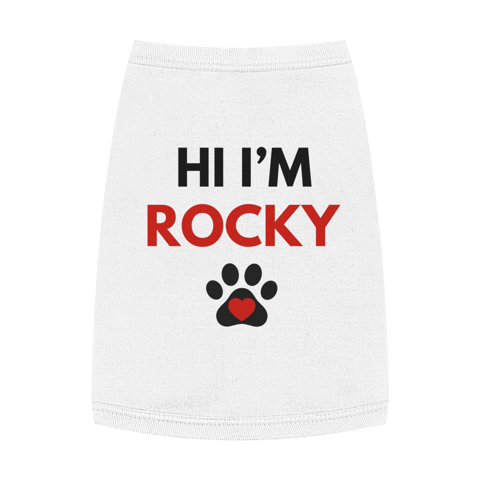 Personalized Pet Tank Top - "Hi I'm Rocky" for Dogs - Cute & Comfy Dog Apparel