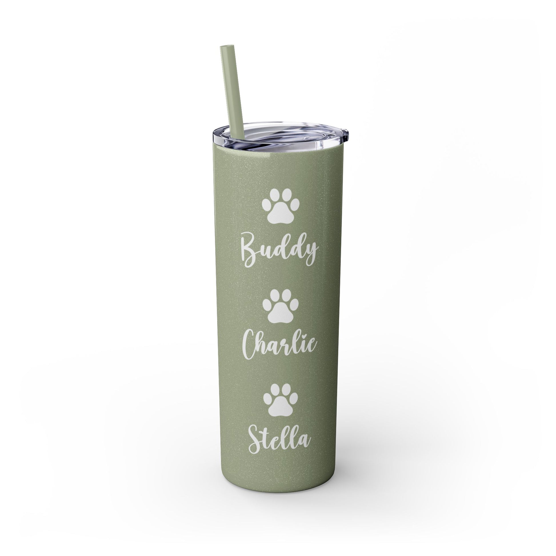 Dog Mom Skinny Tumbler with Straw, 20oz Water Bottle, Gift for Dog Lovers, Personalized Drinkware, Cute Dog Owner Gift, Travel Mug