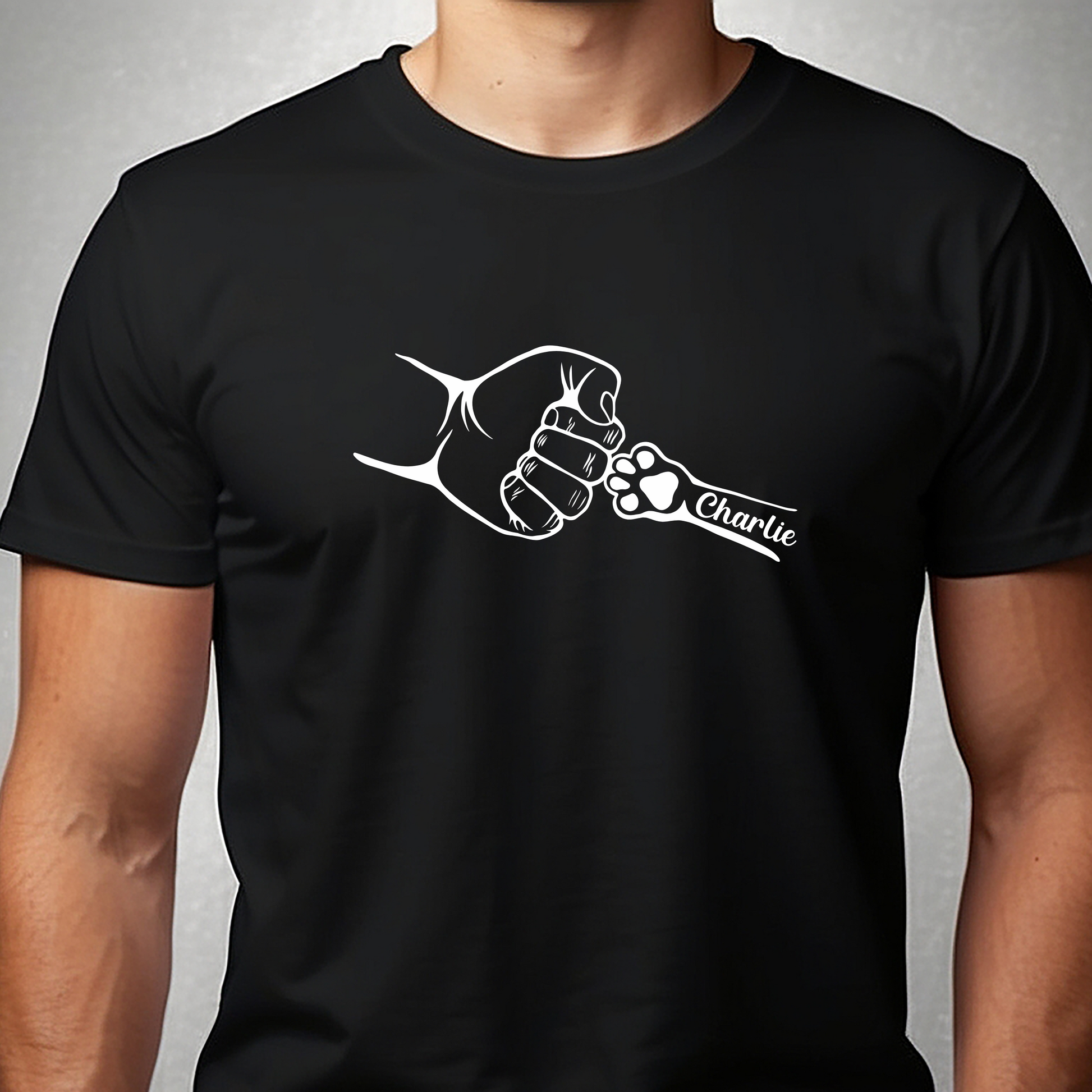 Custom Men's Lightweight Fashion Tee - 'Charlie' Fist Bump Design