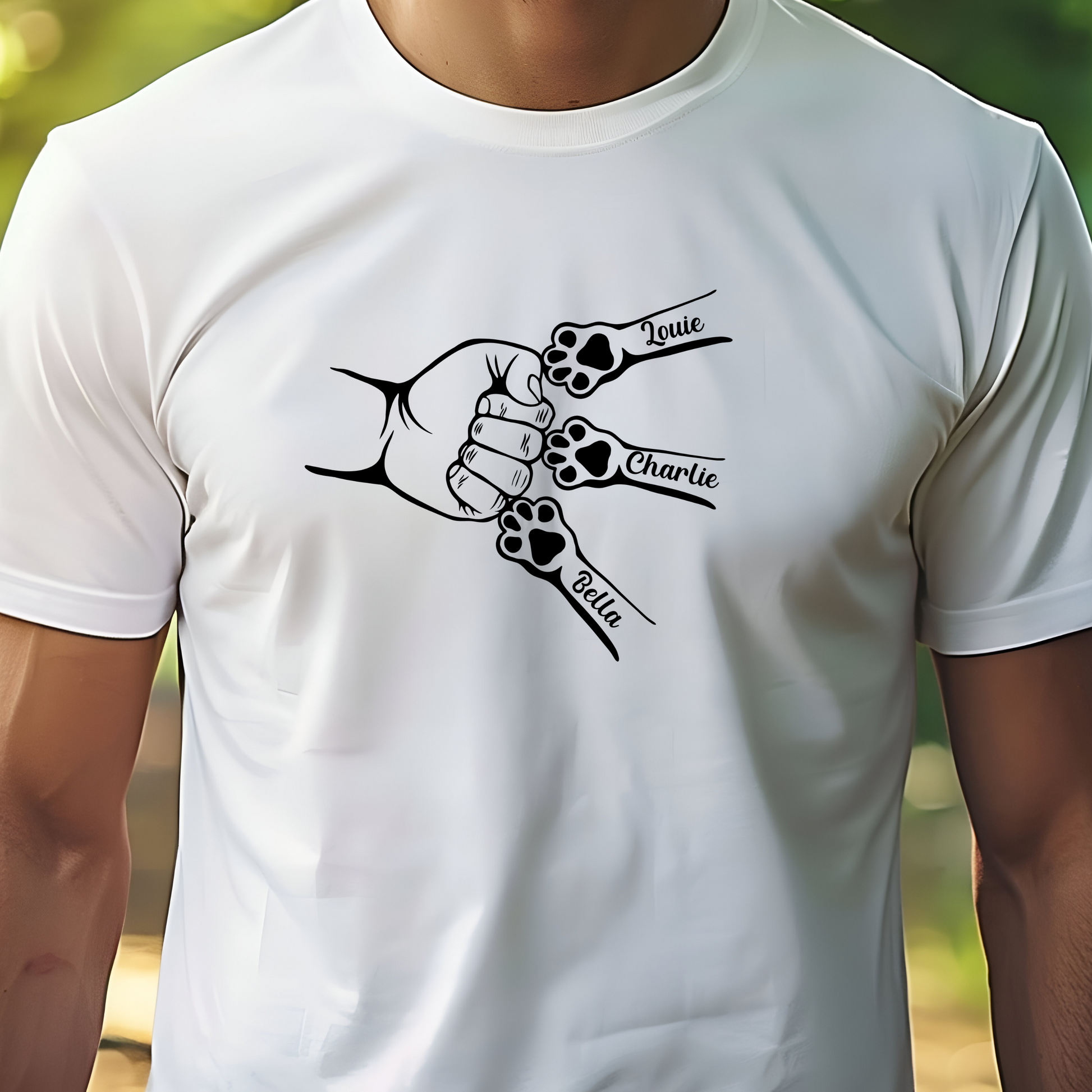 Custom Men's Lightweight Fashion Tee - 'Charlie' Fist Bump Design