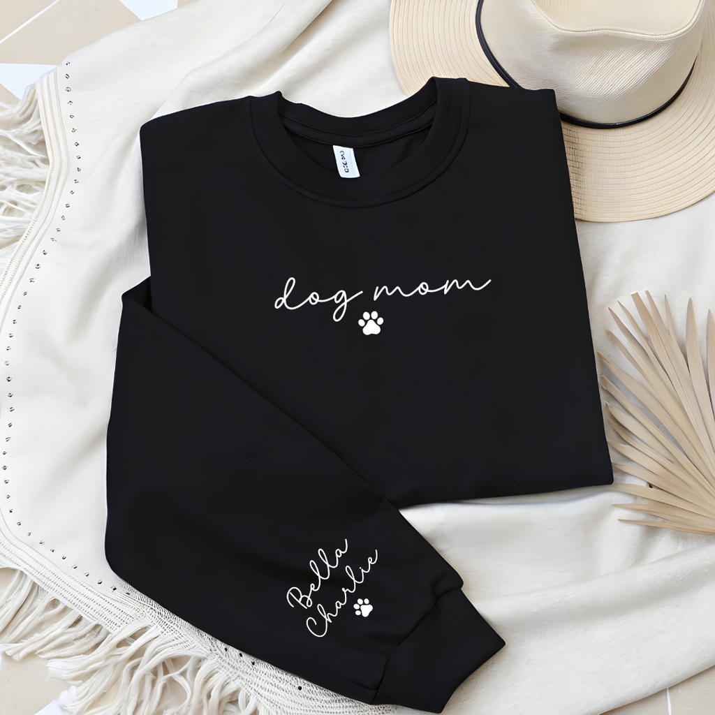 Dog Mom Crewneck Sweatshirt with Dog names