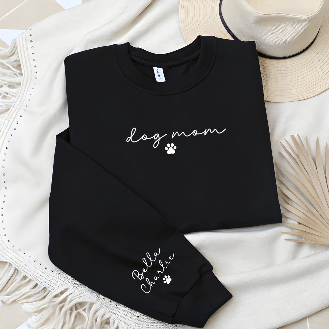 Dog Mom Crewneck Sweatshirt with Dog names