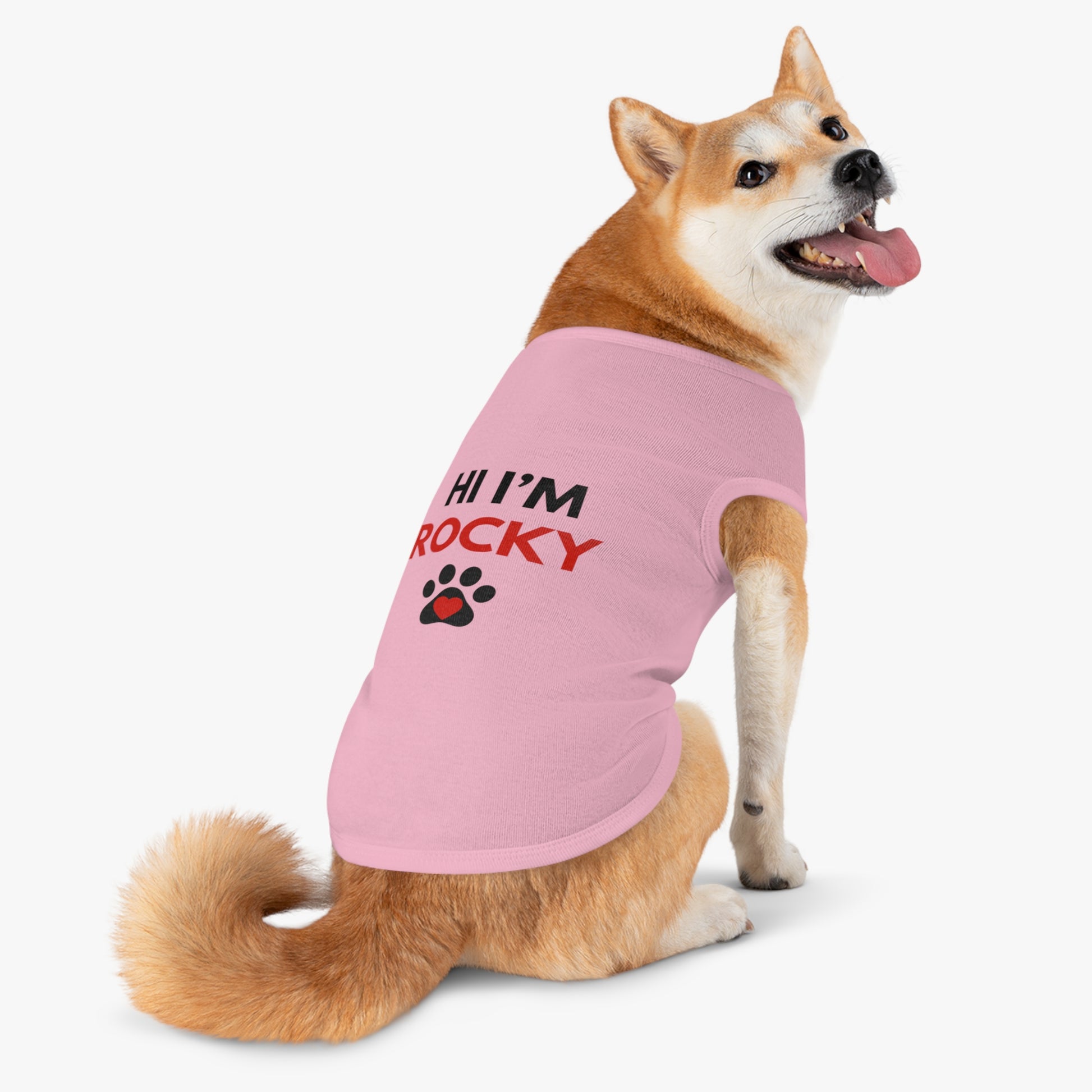 Personalized Pet Tank Top - "Hi I'm Rocky" for Dogs - Cute & Comfy Dog Apparel