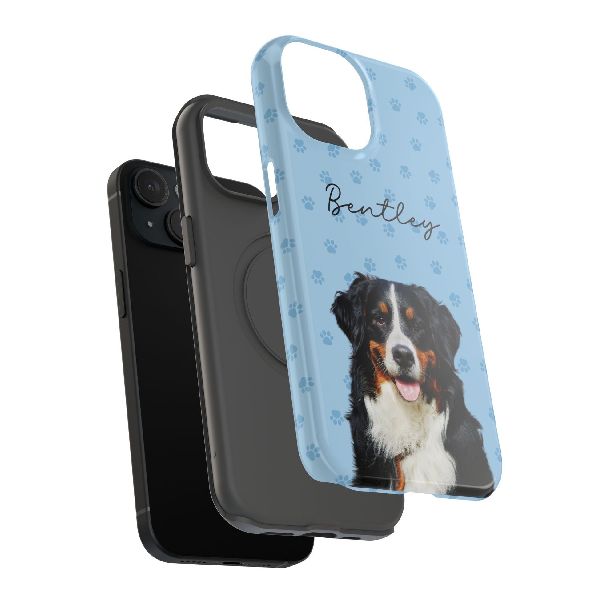 Personalized Dog Lover Phone Case - Impact-Resistant with Paw Print Design