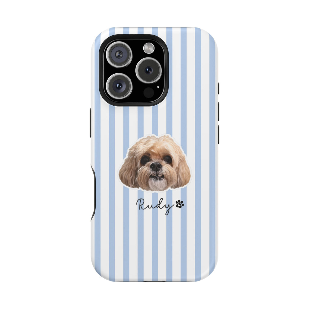 Personalized Dog Photo Phone Case — Custom Pet Name Magnetic Impact-Resistant Case