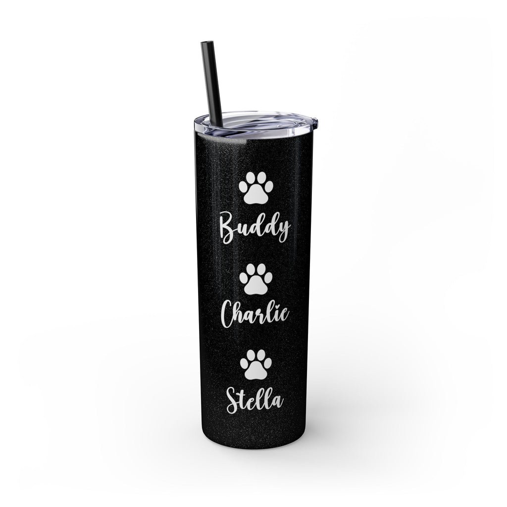 Dog Mom Skinny Tumbler with Straw, 20oz Water Bottle, Gift for Dog Lovers, Personalized Drinkware, Cute Dog Owner Gift, Travel Mug