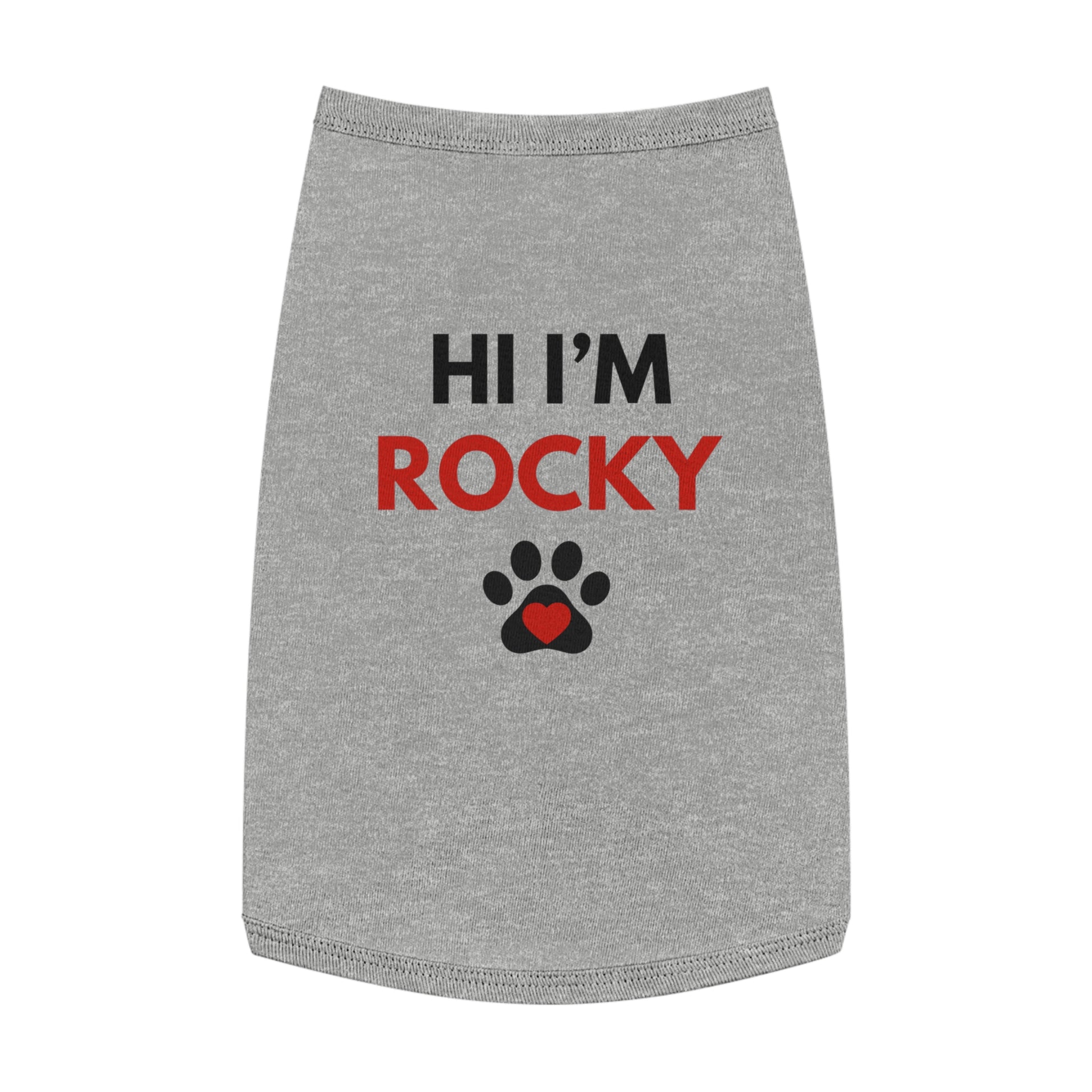 Personalized Pet Tank Top - "Hi I'm Rocky" for Dogs - Cute & Comfy Dog Apparel
