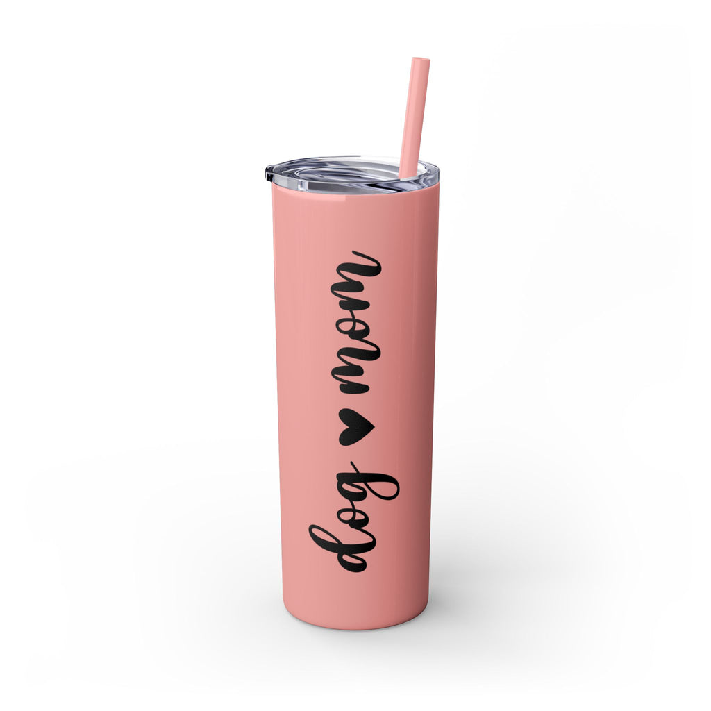 Dog Mom Skinny Tumbler with Straw, 20oz Water Bottle, Gift for Dog Lovers, Personalized Drinkware, Cute Dog Owner Gift, Travel Mug