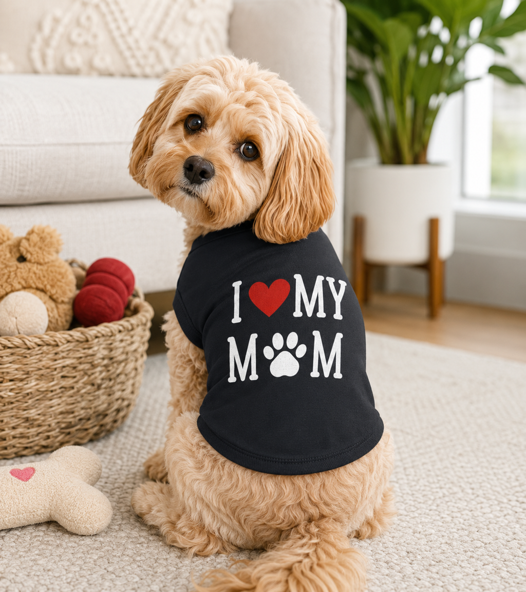 I love my Mom Pet Tank Top | Shirt for dog